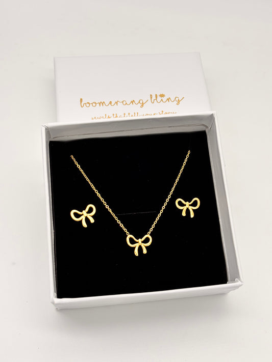Bow Pendant Set