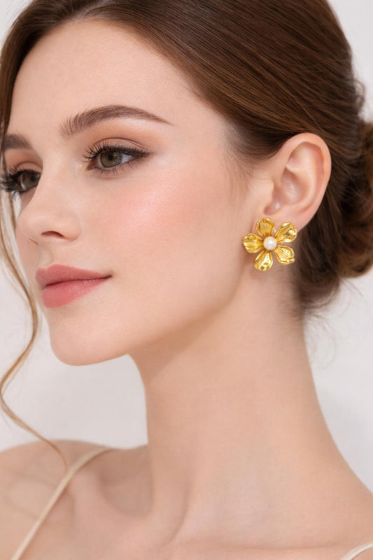 Floral Studs with pearl